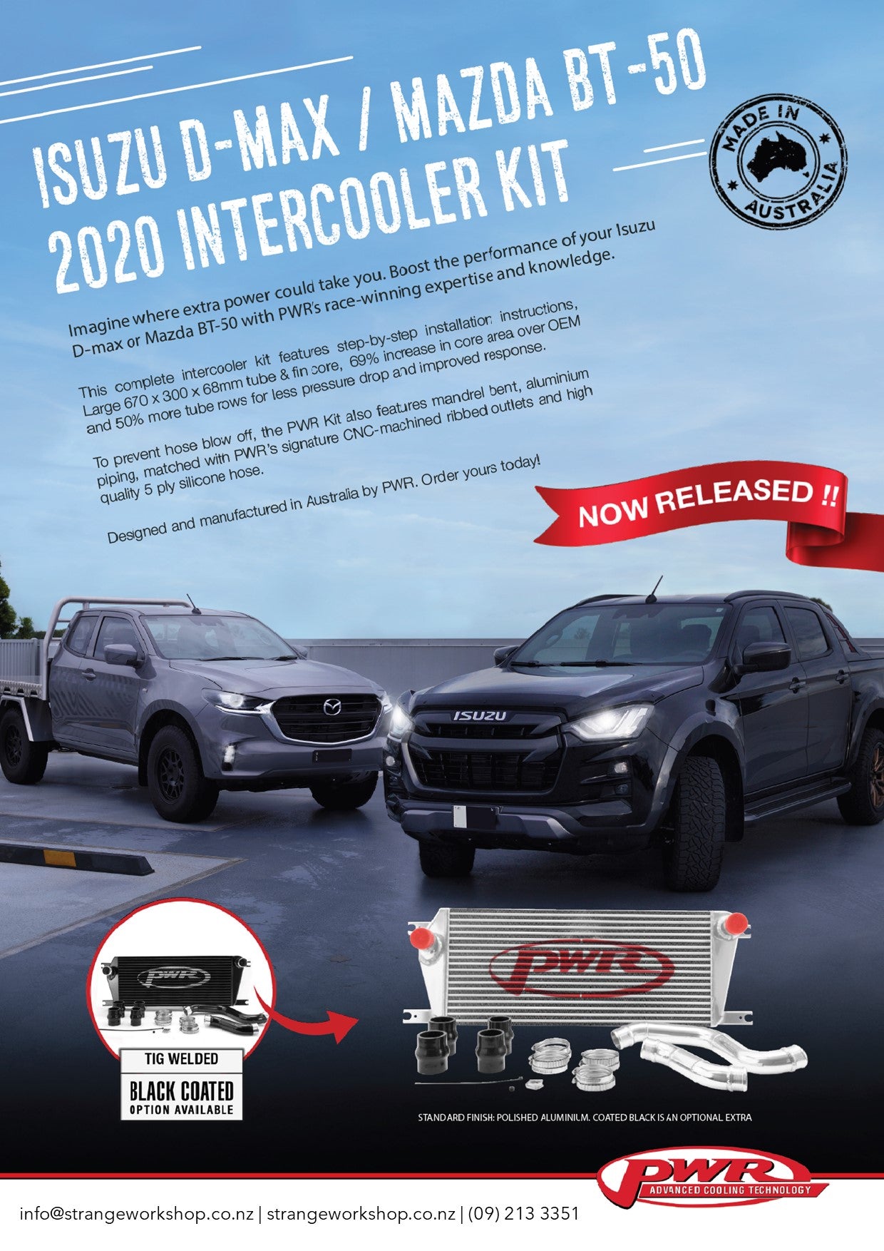 PWR Intercooler Kit Isuzu D-Max and Mazda BT-50 2020-