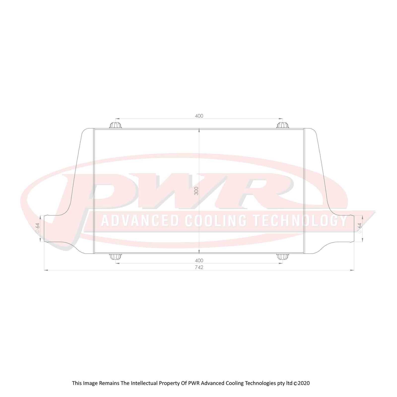 PWR Racer Series Intercooler 500x300x68