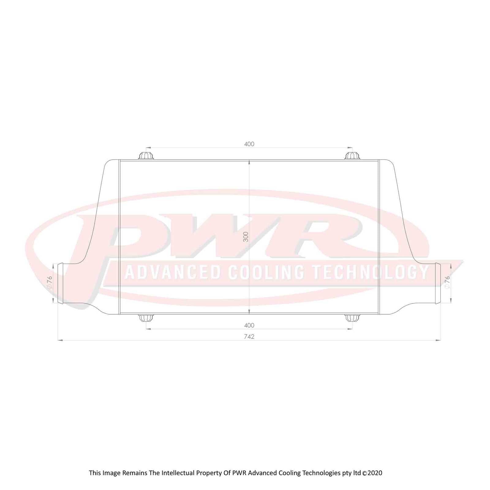 PWR Racer Series Intercooler 500x300x68